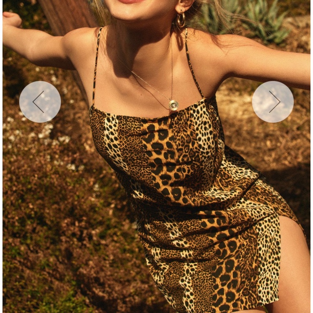 Motel leopard print slip dress